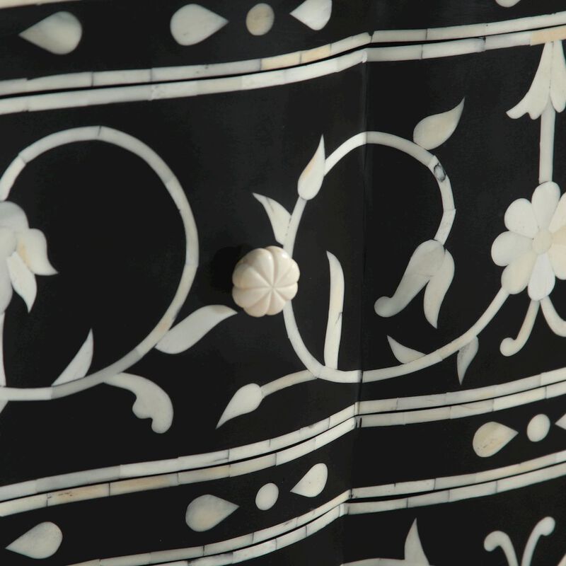World Interiors Ozark 42" Two Drawer Chest with Floral Horn Inlay image number 4