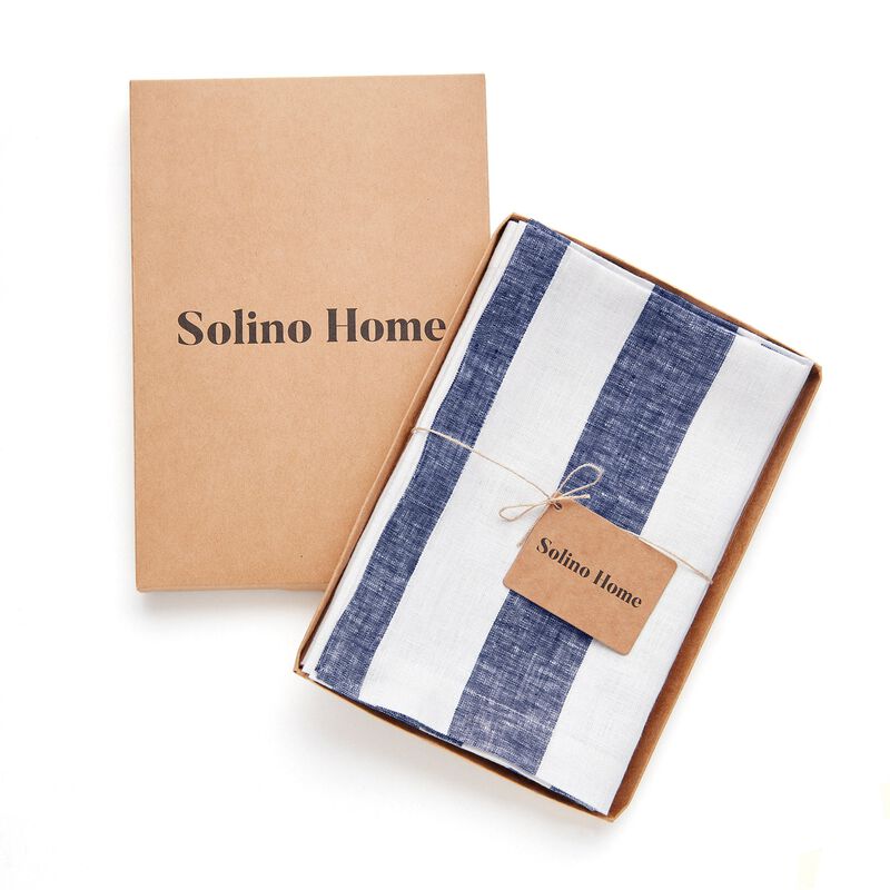 Linen Dinner Napkins - Cabana Stripe image number 5