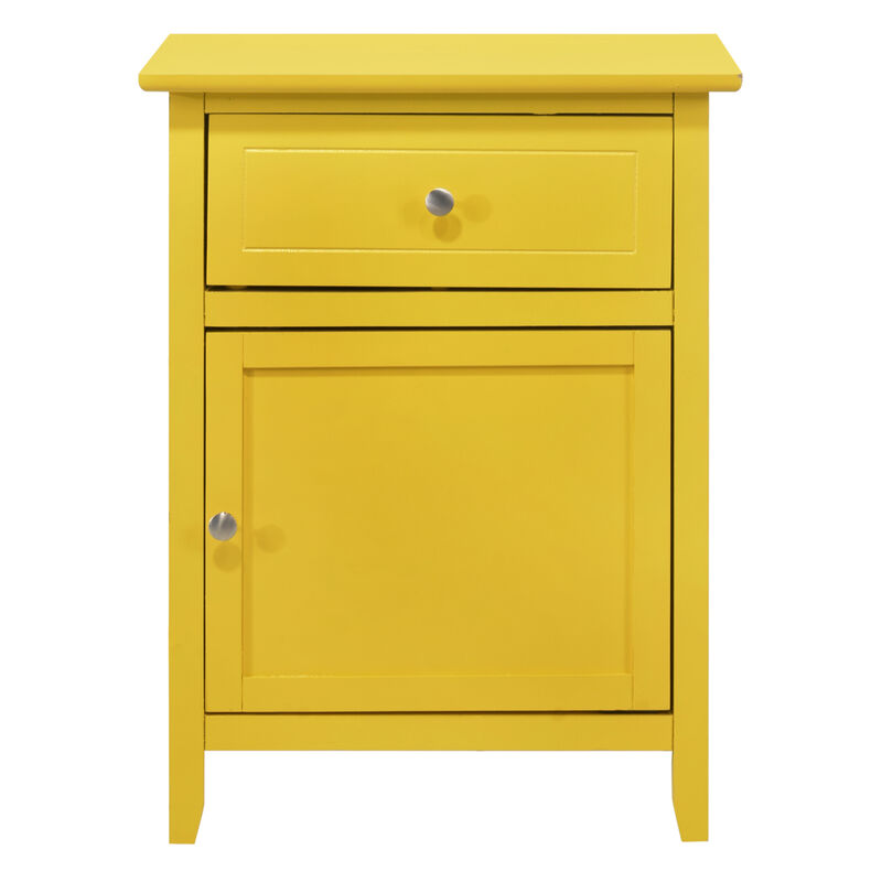 Izzy G1402-N 1 Drawer /1 Door Nightstand, Yellow