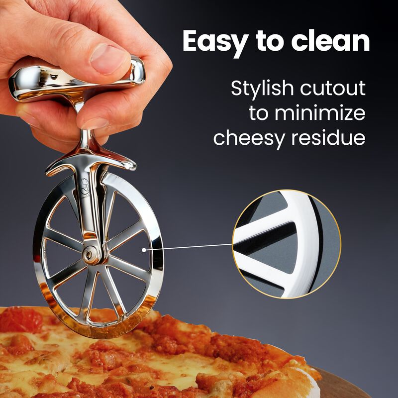Gourmet Easy Pizza Cutter Stainless Steel Ultra Durable Non-Slip Ergonomic Easy Clean image number 3