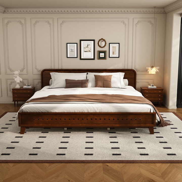 Fedhix solid pine wood king size bed frame