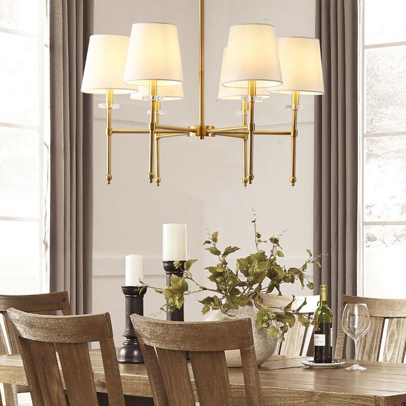 Cillian 6-Light Mid-Century Modern Iron LED Chandelier