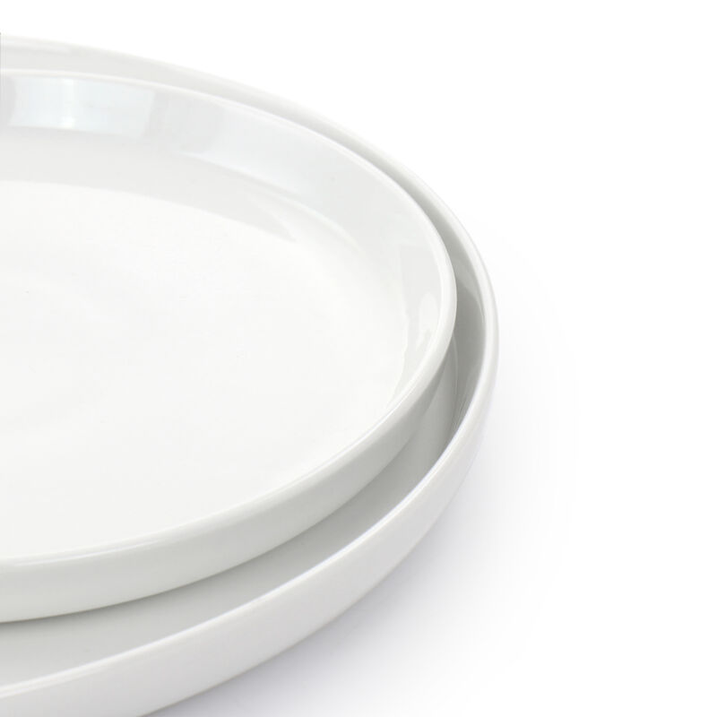 Gibson Home White Deco 16 Piece Fine Ceramic Dinnerware Set in White