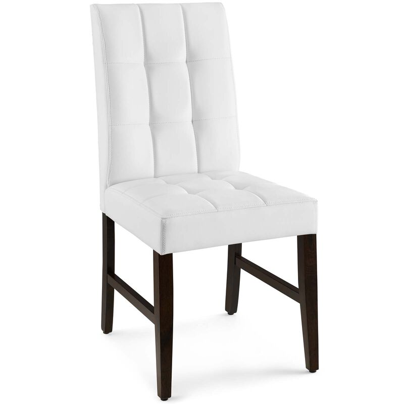 Promulgate Biscuit Tufted Upholstered Faux Leather Dining Side Chair Set of 2 image number 1