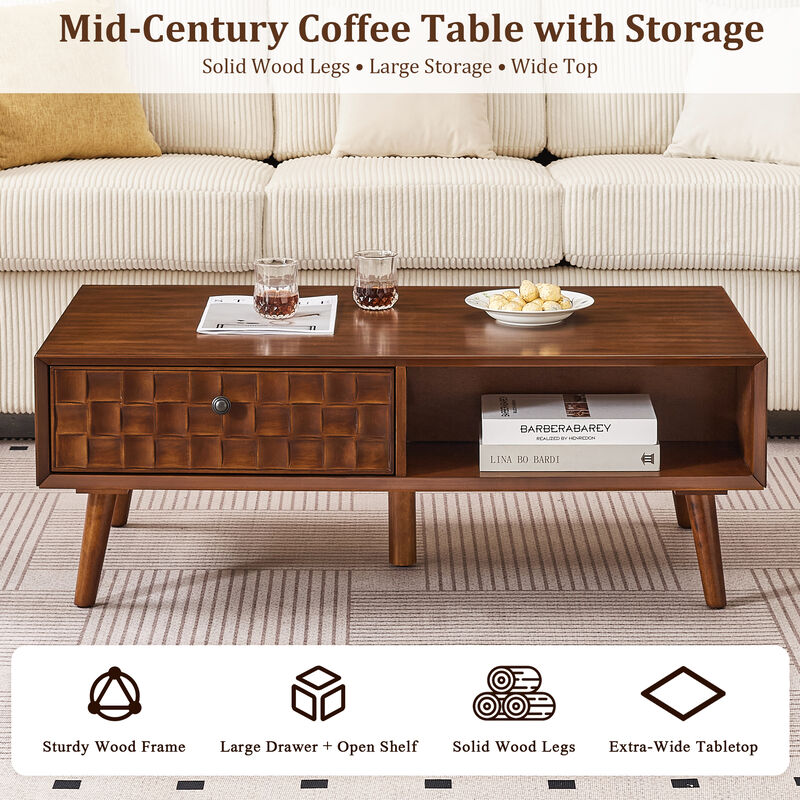 Jaxzak Mid‑Century Farmhouse Coffee Table image number 2