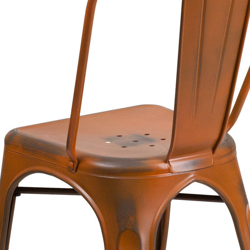 Distressed Copper Metal Chair image number 6