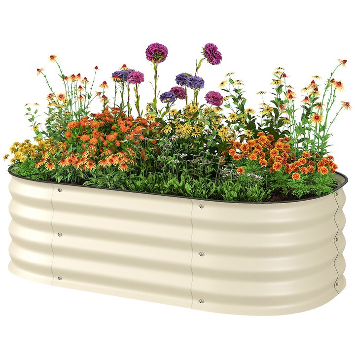 Hivvago Sturdy Galvanized Raised Bed for Small Gardens
