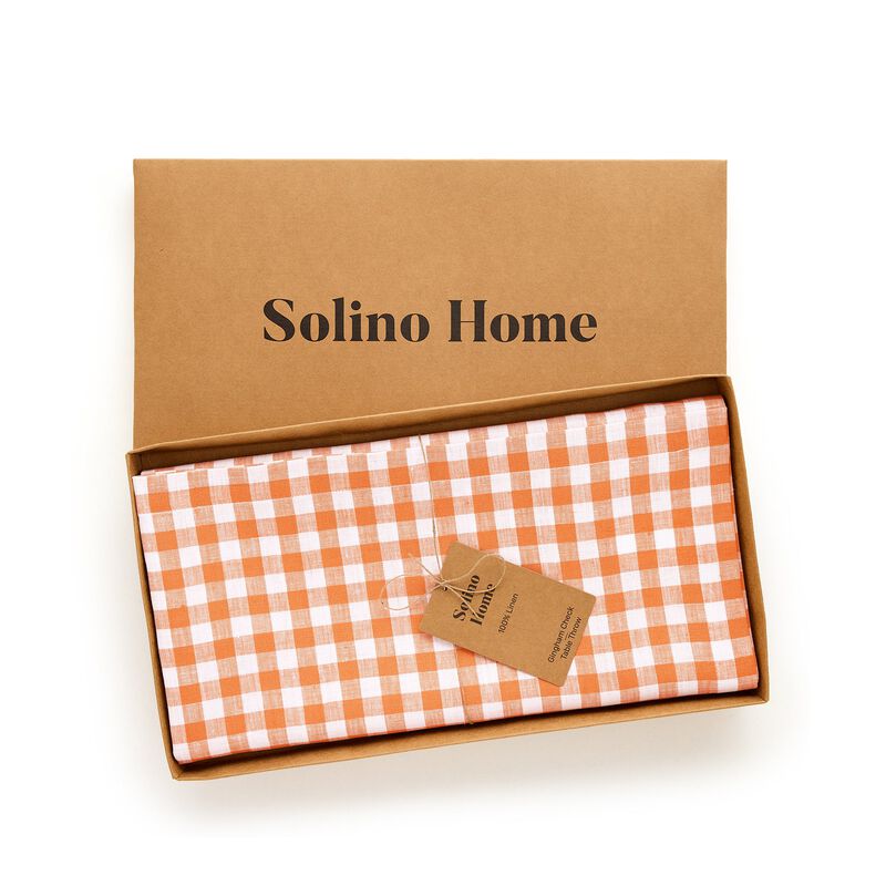 Linen Table Throw - Gingham Check image number 3