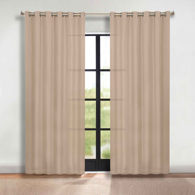 Modern Solid Blackout Curtain Panels Set of 2 Room Darkening Drapes image number 1