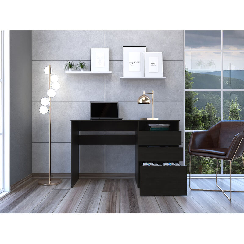 Streamdale Dublin Three Drawer Computer Desk, One Shelf