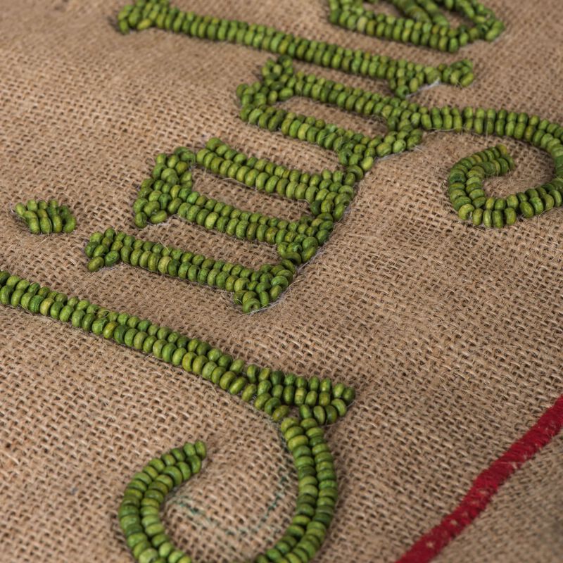 Vickerman Decorative 60" Burlap Jingle Collection Christmas Tree Skirt image number 2