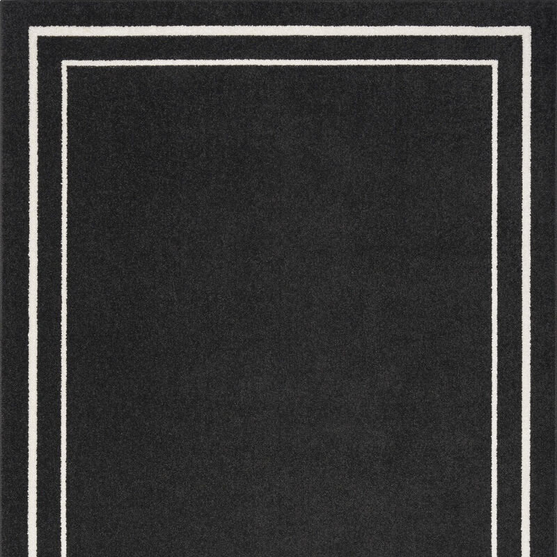 HomeRoots 4' X 6' Black And Ivory Indoor Outdoor Area Rug image number 2