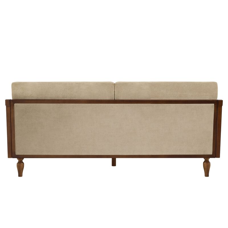 Zepcol Farmhouse Rubberwood Rattan Loveseat image number 7