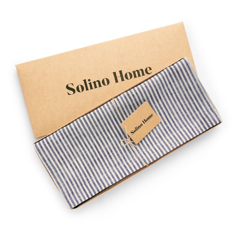 Christmas Linen Table Runner - Narrow Stripe, Solino Home