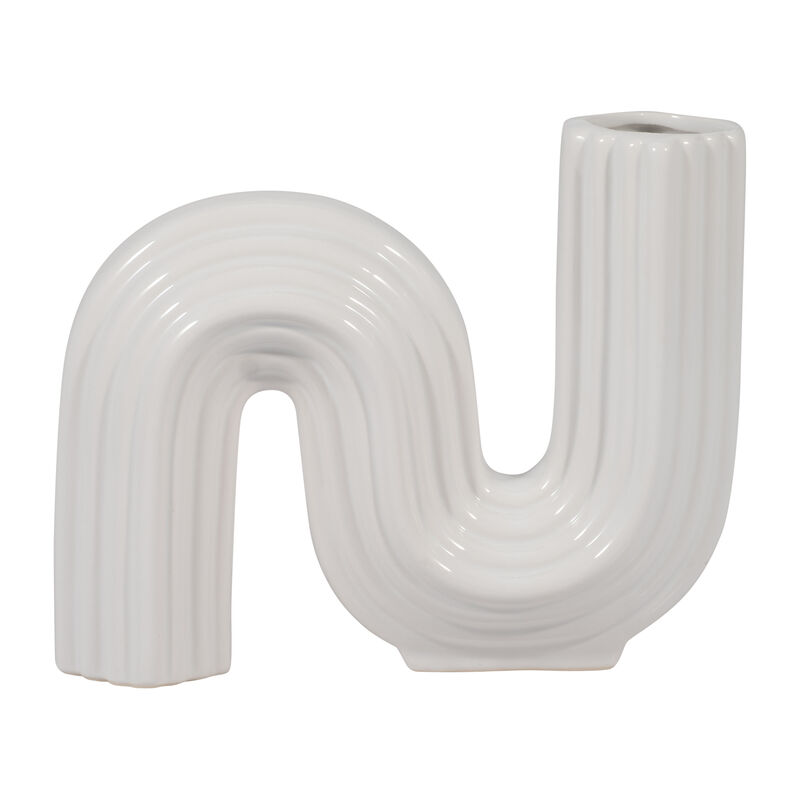 Cer, 6" Loopy Vase, White image number 0