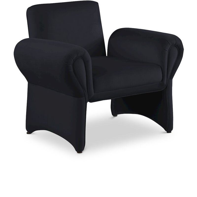 Meridian Furniture Fleurette Black Velvet Accent Chair