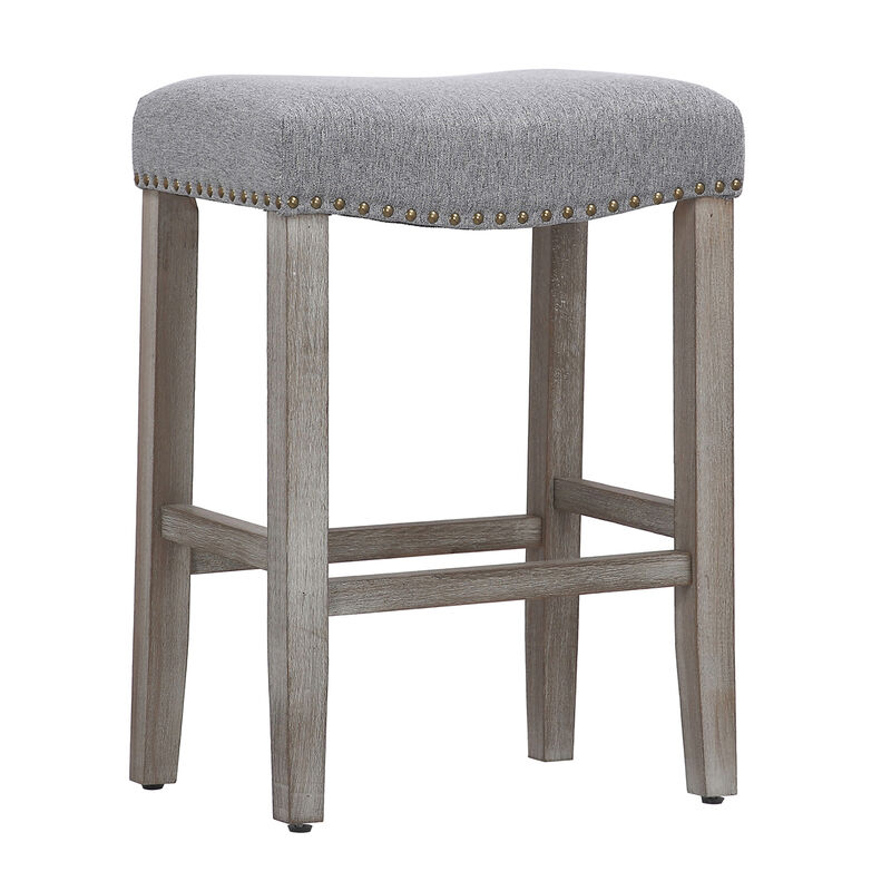 WestinTrends 24" Upholstered Saddle Seat Counter Stool (Set of 2)