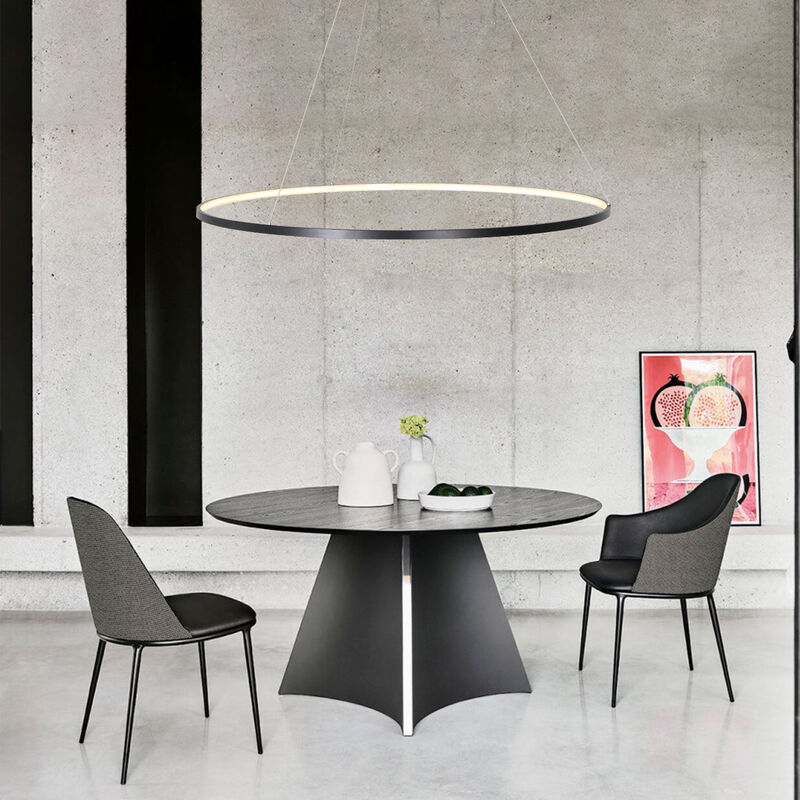 39.4 inch Circle Chandelier Round Kitchen Island Pendant Remote Dimmable image number 7
