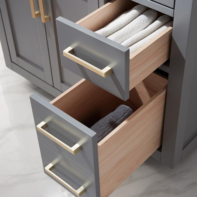 Altair 36 Single Bathroom Vanity Set in Gray with Mirror