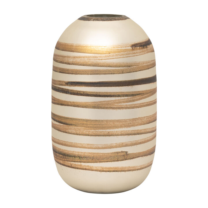 14" Antique Ring Vase, Gold