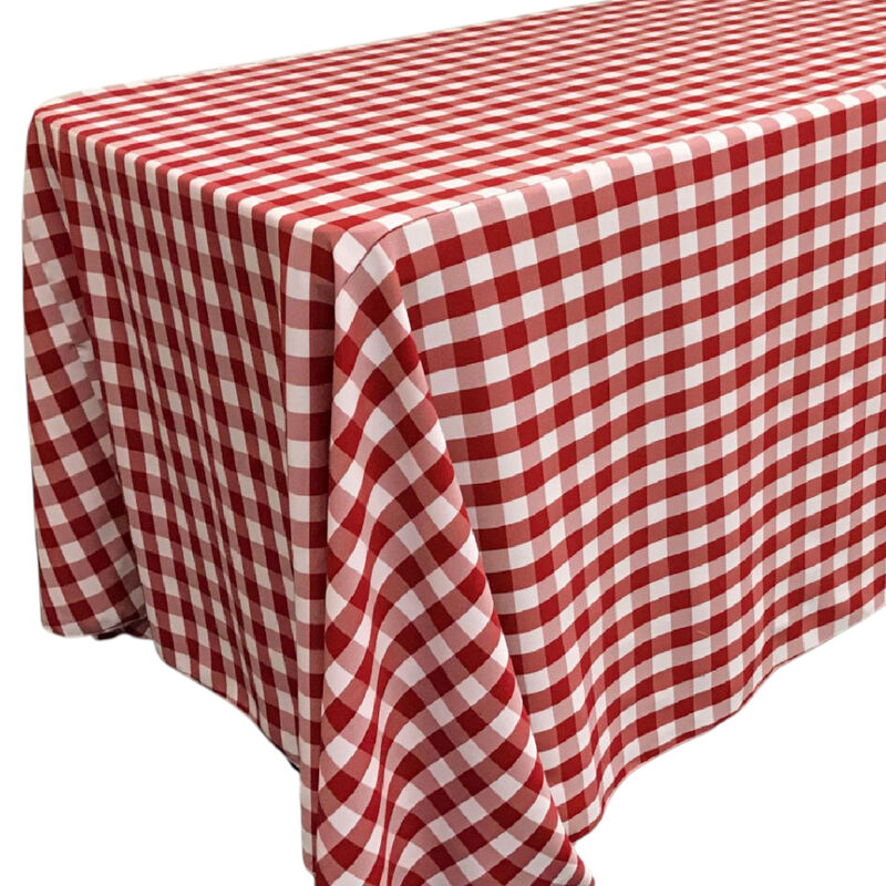 Polyester Checkered Tablecloth 90 by 156 Inch for Banquets and Dining image number 2