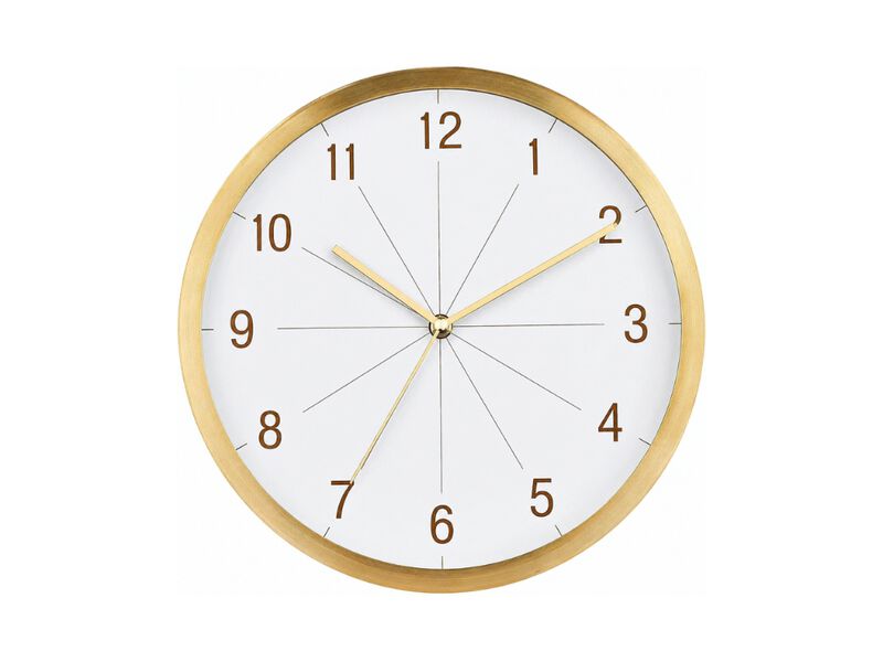 12 Inch Modern Wall Clock Silent Non-Ticking Battery Operated Aluminum for Bedroom Kitchen Living Room Easy to Read Gold Decor image number 0