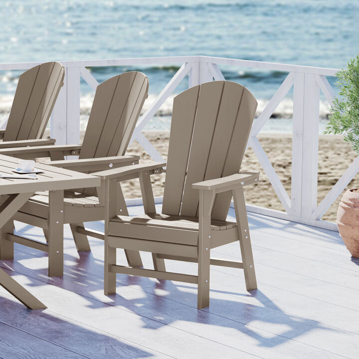 WestinTrends Malibu Outdoor Patio HDPE Plastic Adirondack Dining Chair