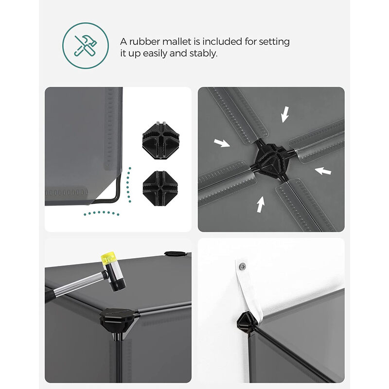 Space-Saving 16-Cube Plastic Shoe Rack &ndash; Shoe Storage Organizer