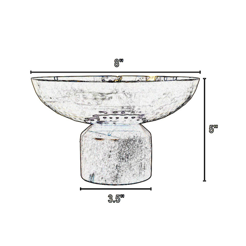 Roe 8 Inch Small Acacia Wood Table Bowl, Steel, Decorative, Gold and Brown - Benzara