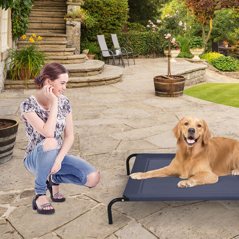 Large Indoor Outdoor Camping Steel Frame Elevated Pet Cot Mat