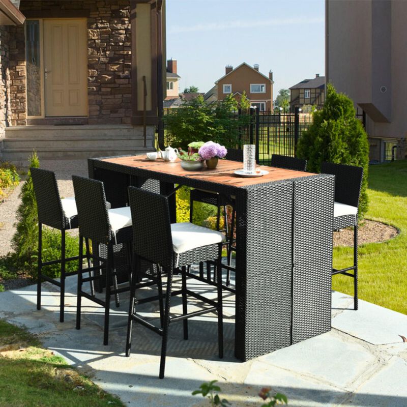 Hivvago 7 Pieces Patio Rattan Wicker Dining Furniture Set