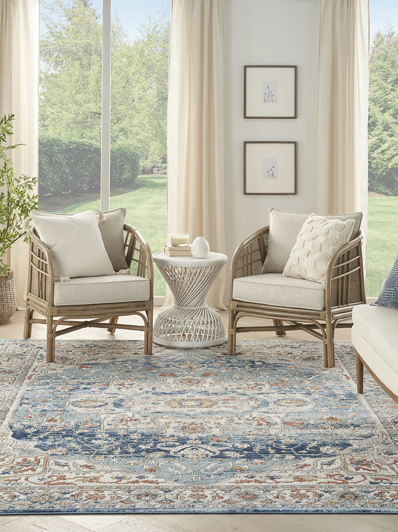 Quarry QUA11 Ivory/Blue 6'7" x 9'6" Rug image number 1