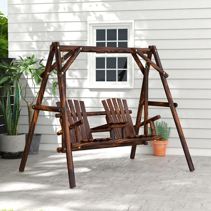 Hivvago Porch Swing with Stand and Table for Outdoor Use image number 1