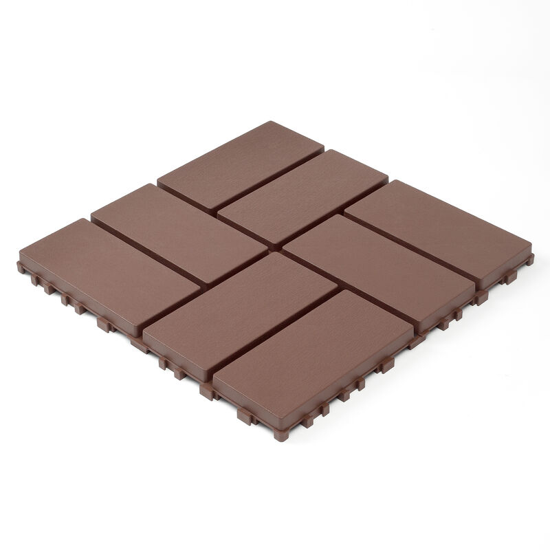44 Pcs Plastic Interlocking Patio Deck Tiles,Outdoor Flooring, Waterproof for All-Weather Use image number 1
