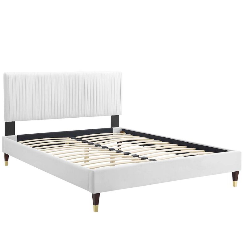 Peyton Performance Velvet Full Platform Bed image number 1
