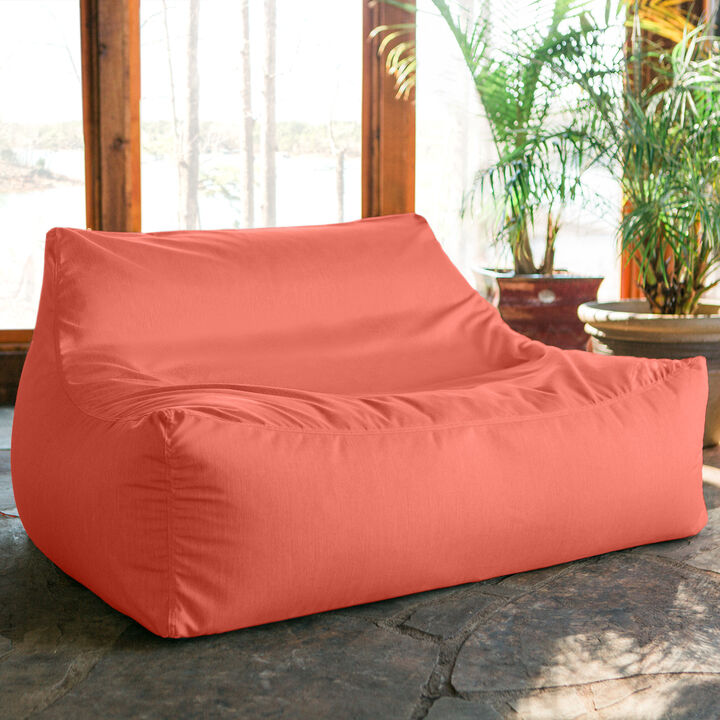Jaxx Lavista Outdoor Bean Bag Loveseat / Modern Patio Sofa, Breeze
