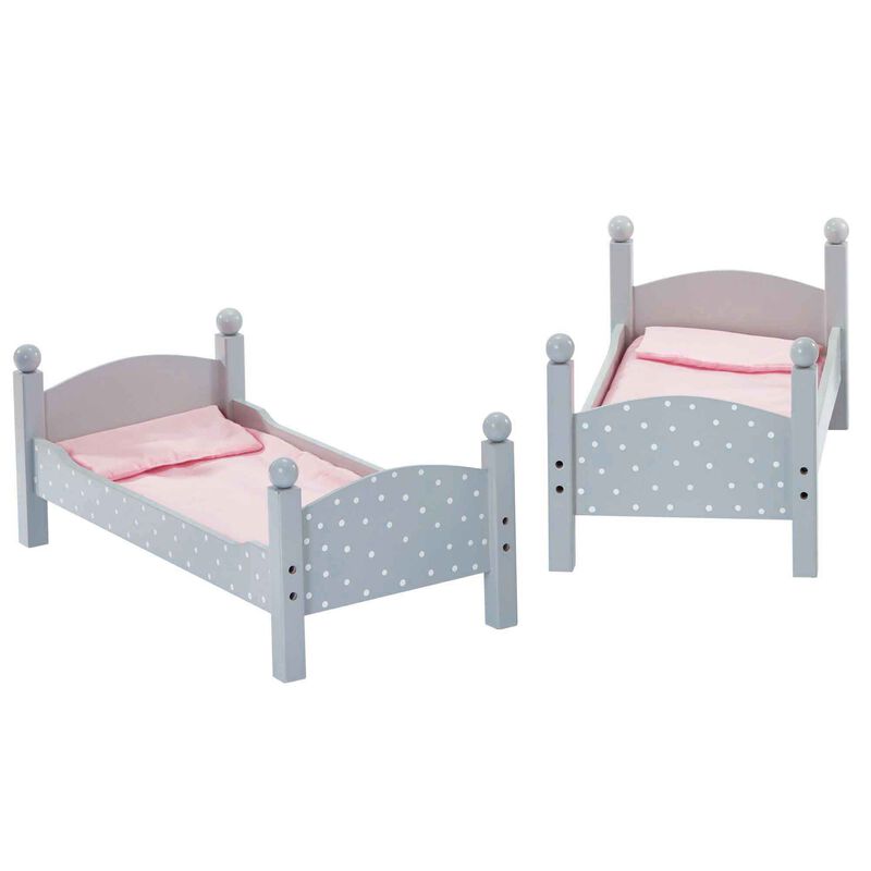 Olivia's Little World Polka Dots Princess Double Bunk Bed for 18" Dolls, Gray image number 3