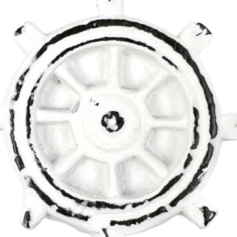 HomeRoots Set of Six White Iron Nautical Drawer Pull Knobs image number 4