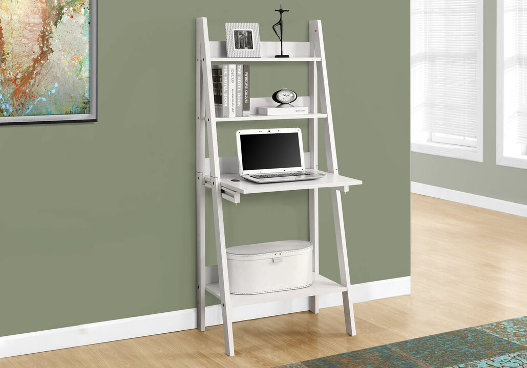 Monarch Specialties Ladder Desk-Bookcase-Wall Bookshelf-Stand Shelf, 61" H