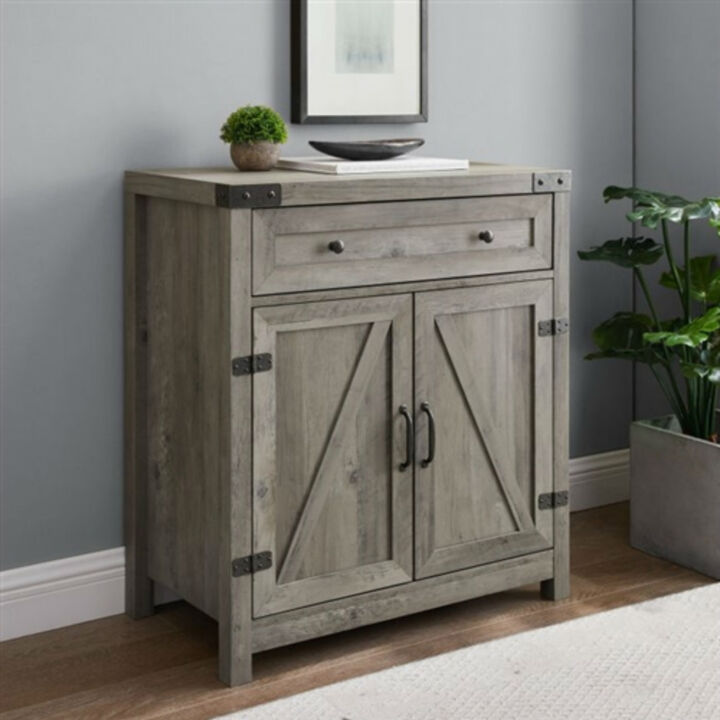 Farmhouse Barn Door Storage Cabinet – Stylish Accent Piece for Living Room or Bedroom