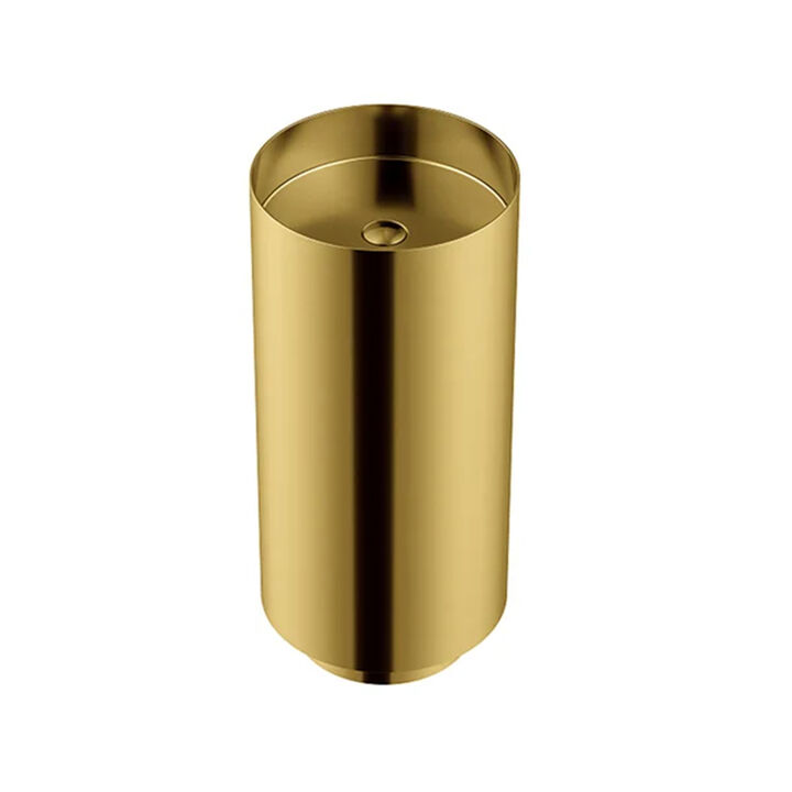 Deluxe stainless steel column basin Gold