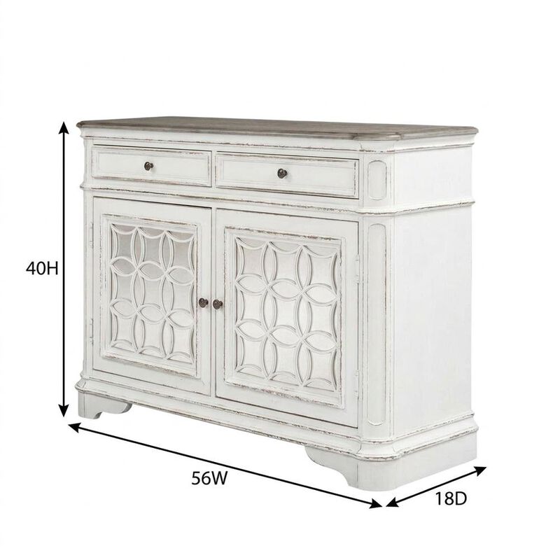 Liberty Furniture Solid Wood Buffet Cabinet with Storage, Sideboard for Dining Room, White image number 4