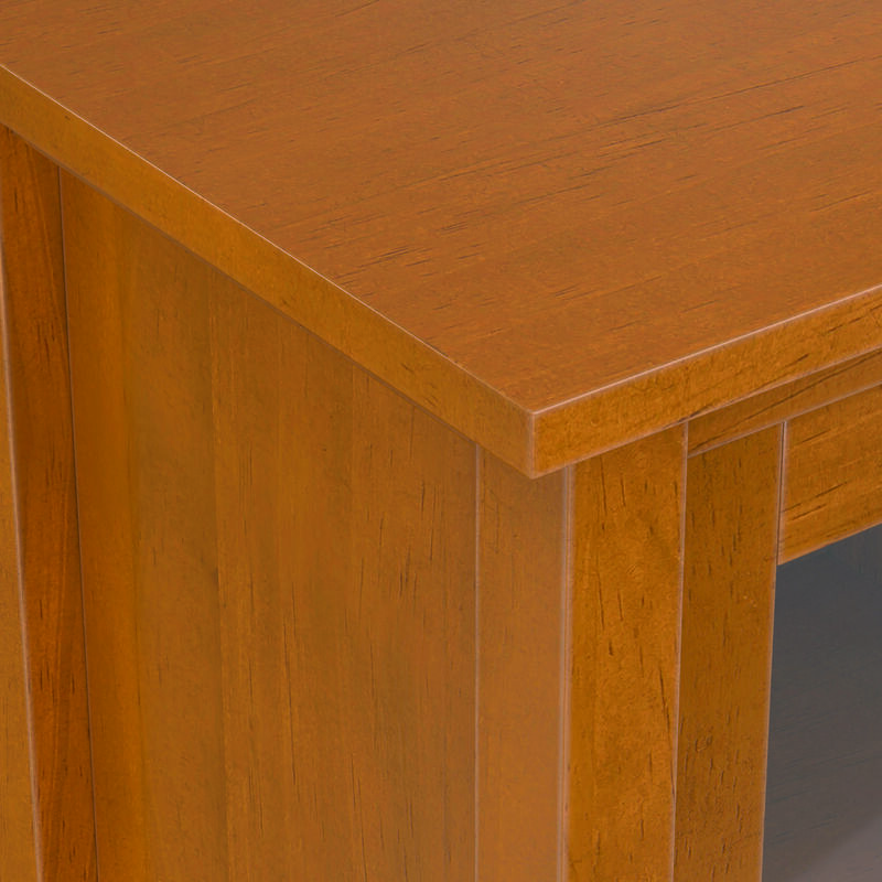 Warm Shaker SOLID WOOD 32 inch Wide Transitional Low Storage Cabinet in Light Golden Brown image number 7