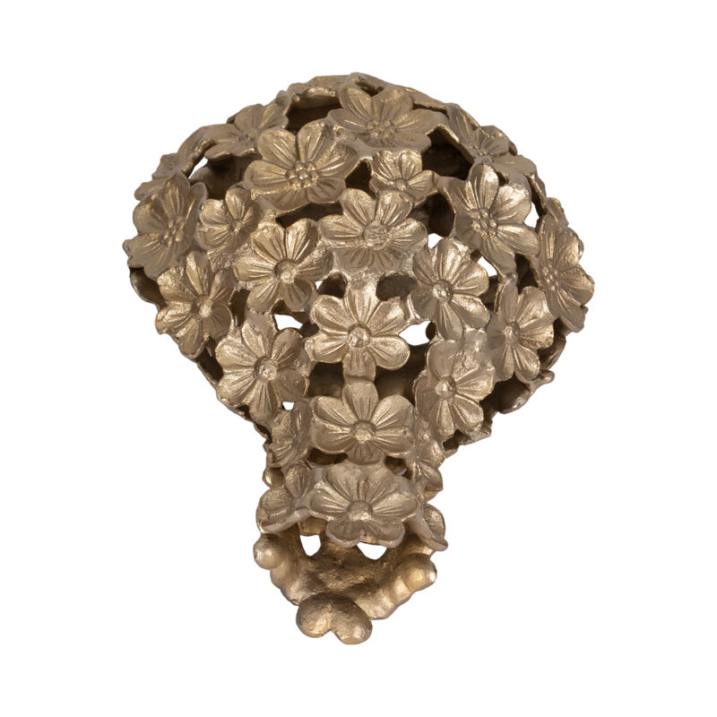 Metal, 12" Cut-out Flower Vase, Champagne image number 5