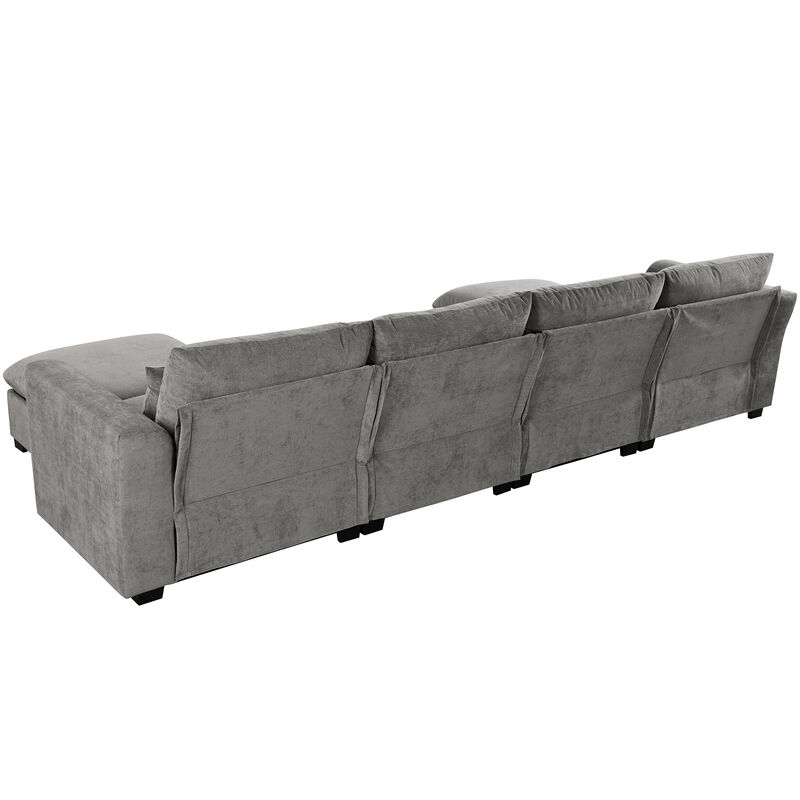 Merax Modular Corner Sofa with 2 Ottomans image number 8