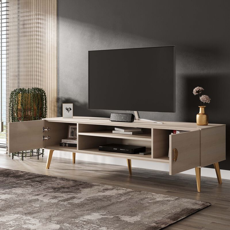 Haley Large TV Stand in White