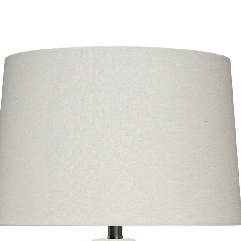 Liny Accent Table Lamp, Linen Shade, Modern Dynamic Ivory Base 29 Inch