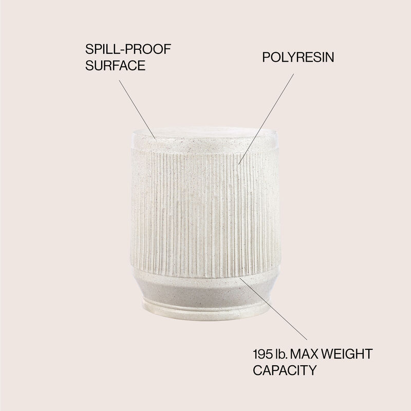 Kline Mid-Century Modern Brutalist Indoor/Outdoor Accent Table