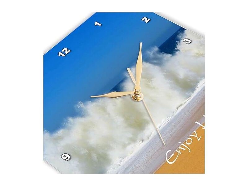 Waves Beach Enjoy Life Written Wall Clock 15 Inch Home Decor image number 3