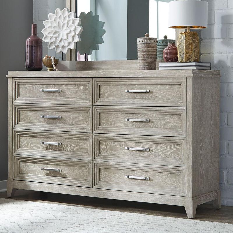 Liberty Furniture Belmar 8 Drawer Dresser in Washed Taupe image number 5